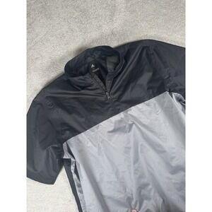 Men' s GOLF Climastorm ADIDAS Size XL Short Sleeve Rain Wind Jacket Black Gray